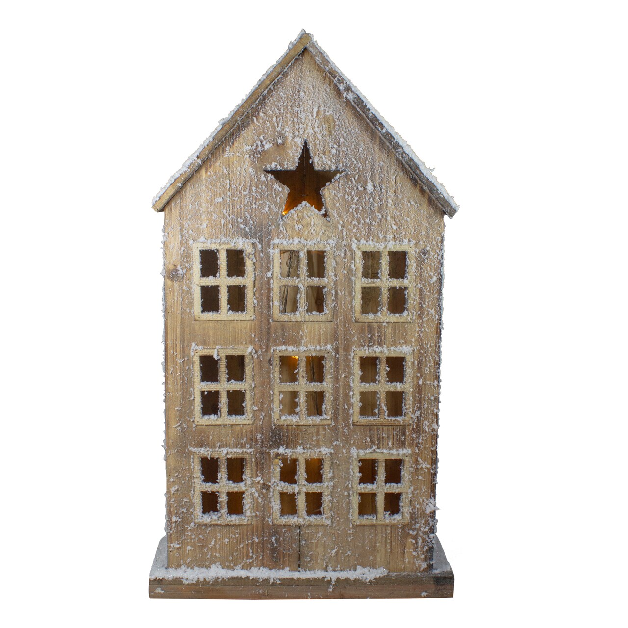 Northlight LED Lighted Snow Covered Rustic Wooden Christmas House - 30"
